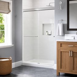 NEW-44 to 48 in. Chrome Sliding Shower Door