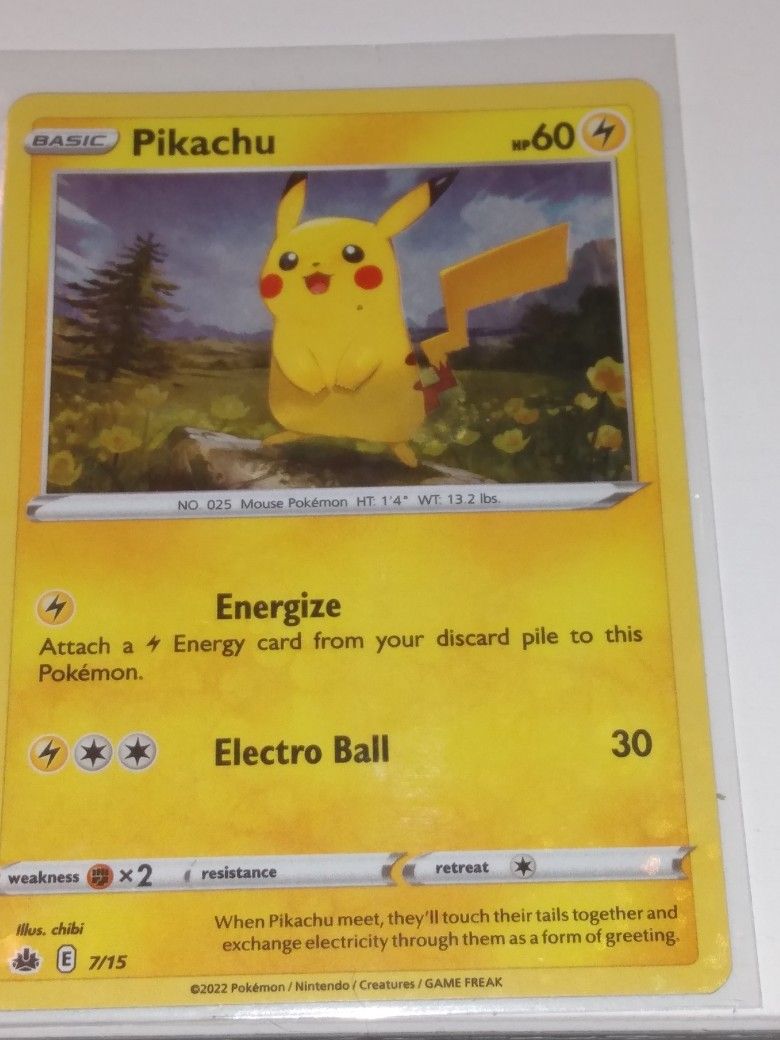 Pokemon 2022 Mc Donald's Card Pikachu