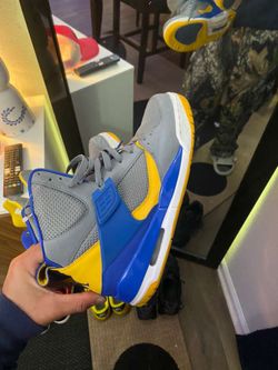 Jordan Flight 45 High Laney Cool Grey Royal Blue Sneakers