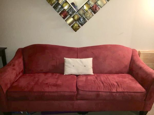 Red Suede Sofa For In Cary Nc Offerup