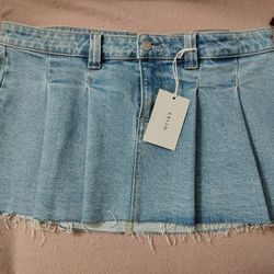 Jean Ruffled Skirt Stretchy 