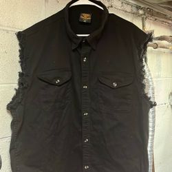 Milwaukee Leather; Denim Sleeveless Shirt 