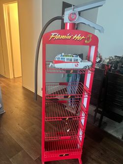 Hot Cheetos fire extinguisher display