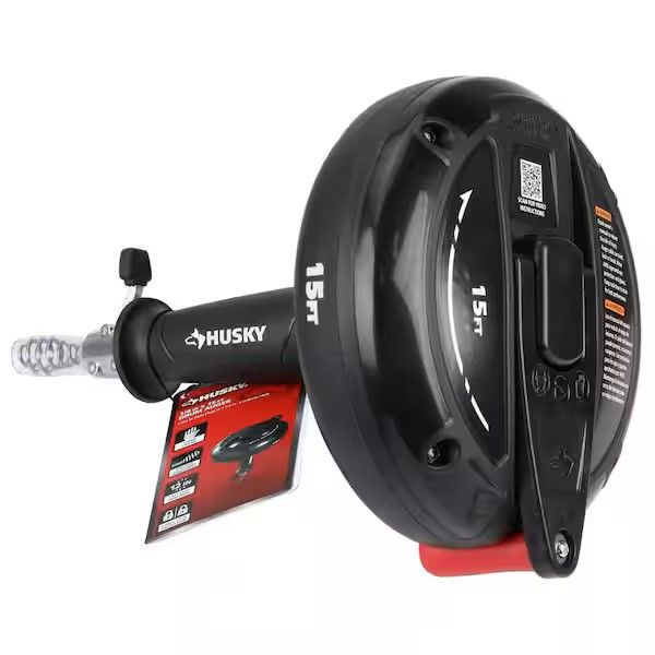 Husky 1/4" x 15' Hand Drain Snake Drum Auger