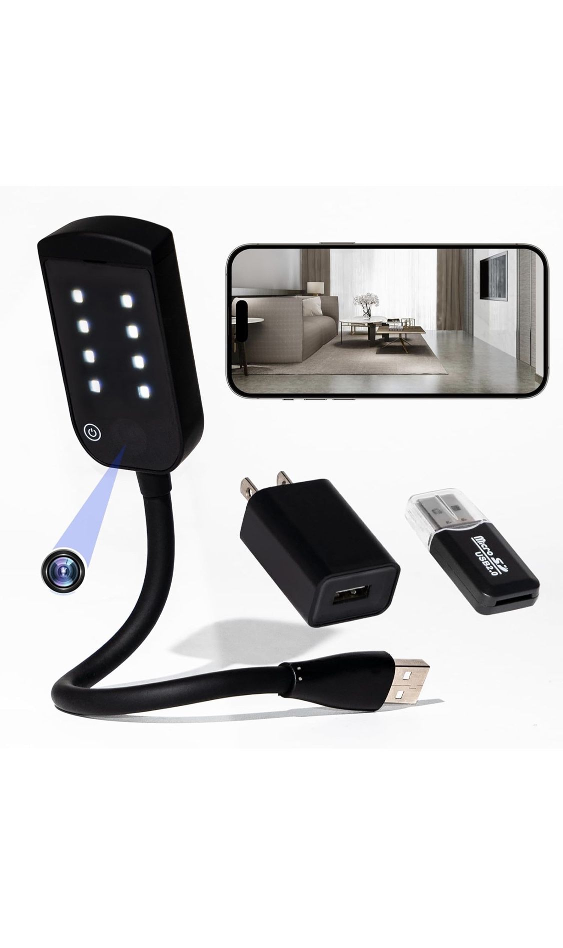 New Hidden Camera Night Lamp - WiFi 1080P Ultra HD Small Nanny Surveillance