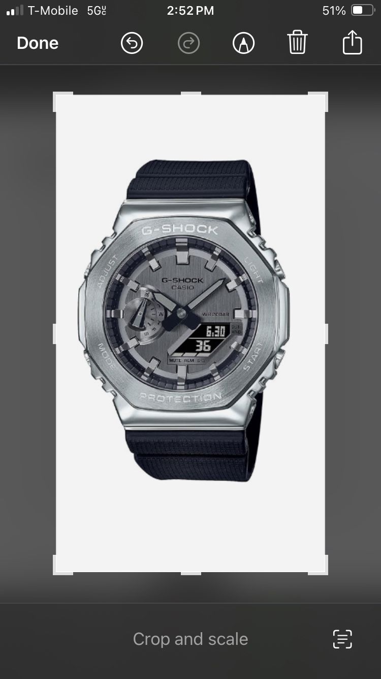 Casio G Shock Watch Silver Bezel 