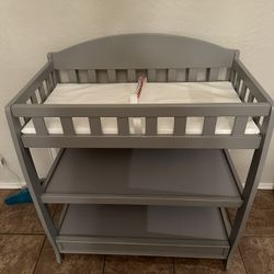 Wooden Gray Changing Table