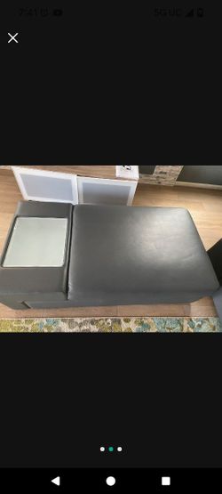 Soft Leather Ottoman with LED Light Retail$400