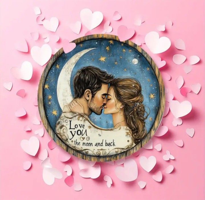 Celestial Whispers of Eternal Love: A Moonlit Romance Wall Art
