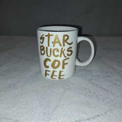 New 2015 White Starbucks Gold Graffiti Lettering Ceramic Coffee Mug