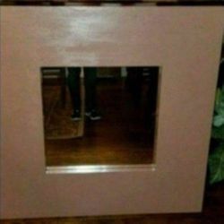 Large Square Decorative Brown Mirror.  
 38 in x 38 in