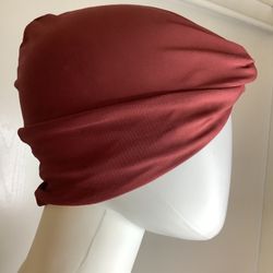 Elegant Red Turban Headwrap Mahogany Pink Redish 