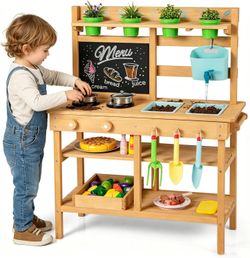 Brand new in box mud kitchen wood play kitchen