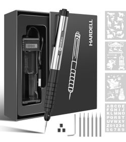 ☆ HARDELL Engraving Pen, Cordless Engraving Tool with 37000RPM, USB Rechargeable Metal Pen Engraver for Artists & DIYers, Electric Engraving Pen for M