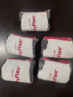 5pair Ansell HYFLEX 11-735 POLYURETHANE PALM COATED LEVEL 4 CUT RESISTANT GLOVES size 7 small    B3)