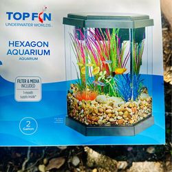 Aquarium hexagon 2 gallon