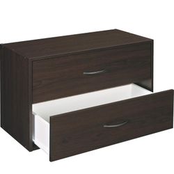 Brand New ClosetMaid 2 Tier Stackable Wooden Drawer Storage Organizer With Handles