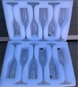 New Set of 12 Classic Shape Champagne Glasses (10” Tall) - $20