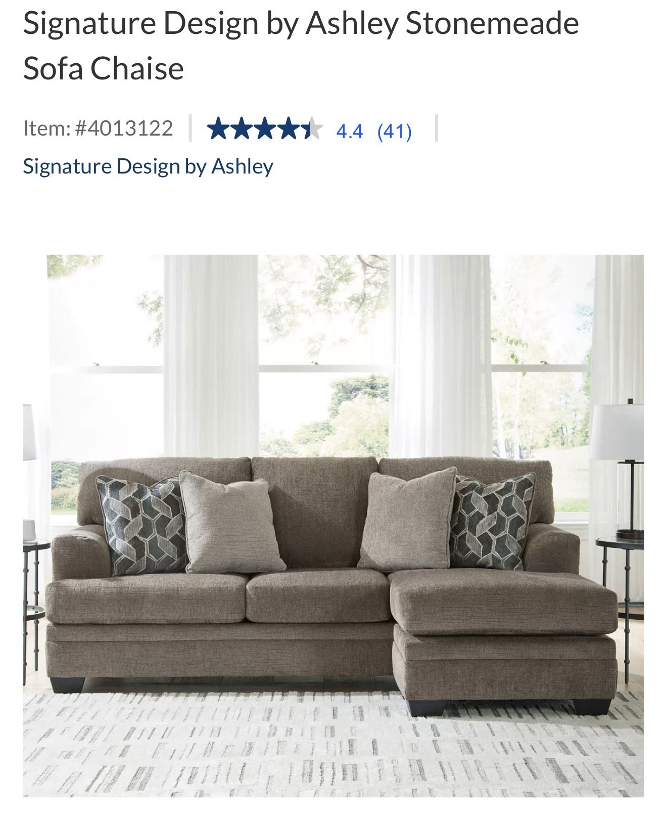Signature Design by Ashley Stonemeade Ottoman and Sofa set.