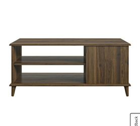 New in box coffee table see pictures for dimensions walnut color