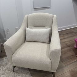 Beige Armchair with Pillow