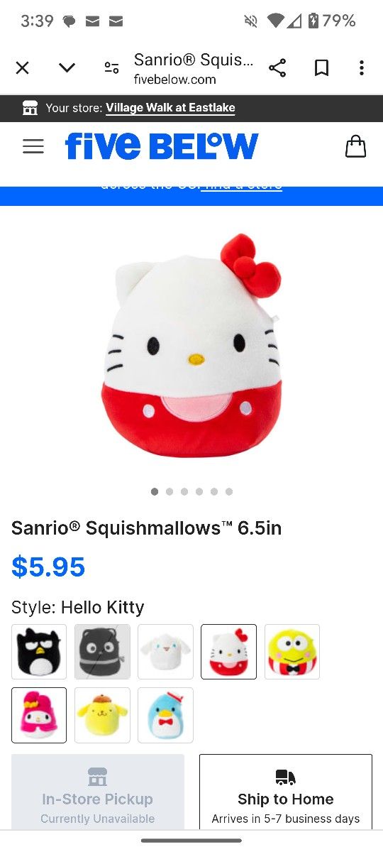 Hello Kitty Sanrio Squish mellow Huge Pillow