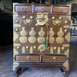 Vintage Korean Bandaji Chest with Fish Motif 