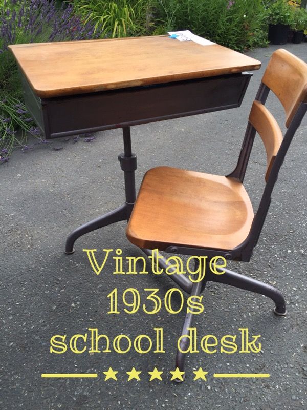 Vintage 1930s school desk