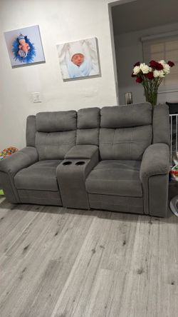 Gray fabric couch