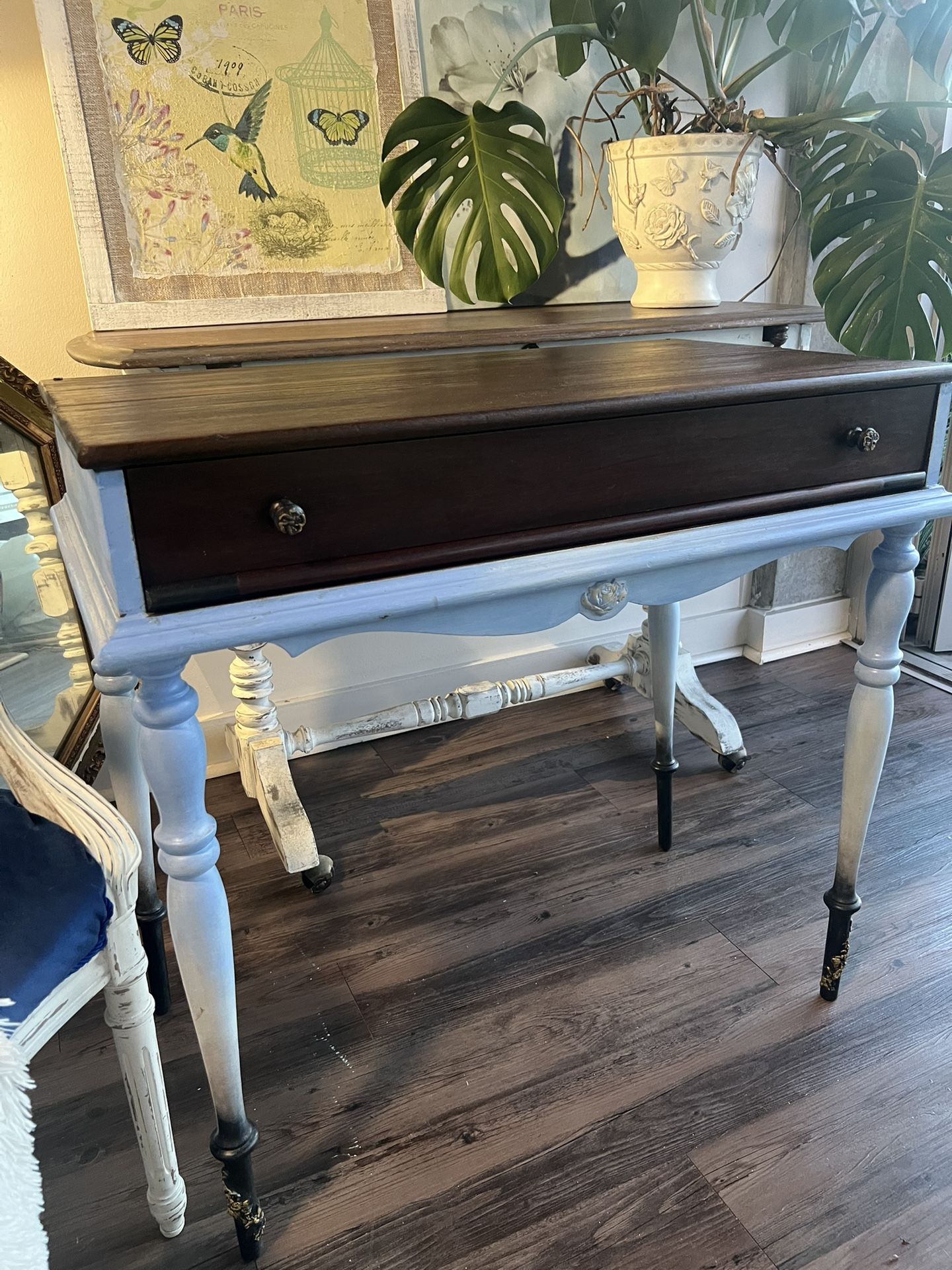 Vintage / Antique French Secretary Desk Or Vanity Or Entry Table