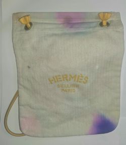 Hermes Aline PM Shoulder bag one size Natural Yellow off-white canvas, single shoulder leather strap 12"h, 9"w