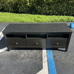 Black TV stand television table media center console cabinet black wood