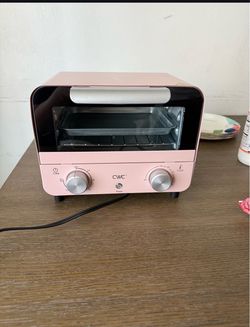 Pink 17"D × 7"W × 13"H 7 liters 60-Minute Timer with Bell Ring Notification, Adjustable Thermostat, Automatic Shut-Off, Cool Touch Handle,/mini horno