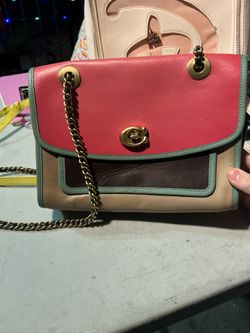 Coach Parker In Colorblock Shoulder Bag Vintage Multicolor 75574