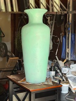 Large Mint Green Textured Floor Vase