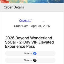 Beyond Wonderland SoCal 2026 2-Day VIP Wristband