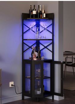Corner bar cabinet