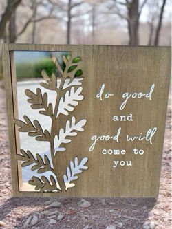 Rustic Farmhouse Country & Cottage Cute Wood Sign Home Table Decor 10"x10"