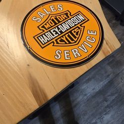 12 Inch Harley-Davidson Thick PORCELAIN Sign