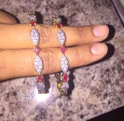 ruby emerald bracelet set of 2 new size 2.8 ladies size