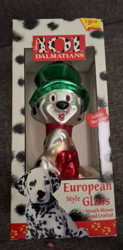 Disney 101 Dalmatians European Style Blown Glass Christmas Tree Ornament w/ Box