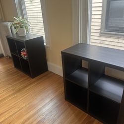 Pair of Black Shelves 