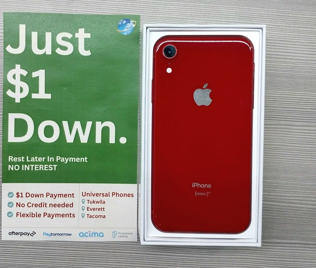 Apple IPhone XR 64gb Unlocked, FREE Smartwach/ Headphones. Pay $1 Today Rest in payments. NO CREDIT NEEDED FINANCING