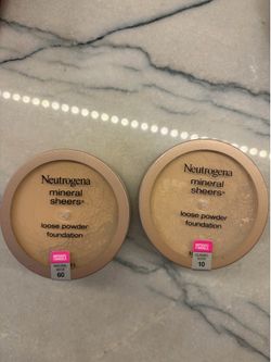 Neutrogena Mineral Sheers loose powder foundation. Natural Beige 60 orClassic Ivory 10. Both have improved formula. New/unopened.