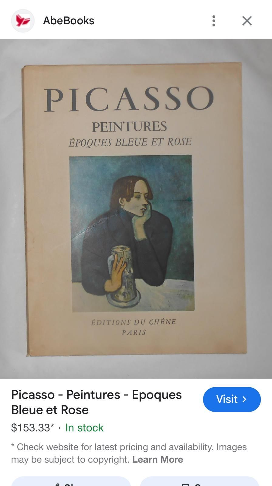 1948 peintures Epoques Bleue Et Rose … Les editions du chene Paris Picasso book