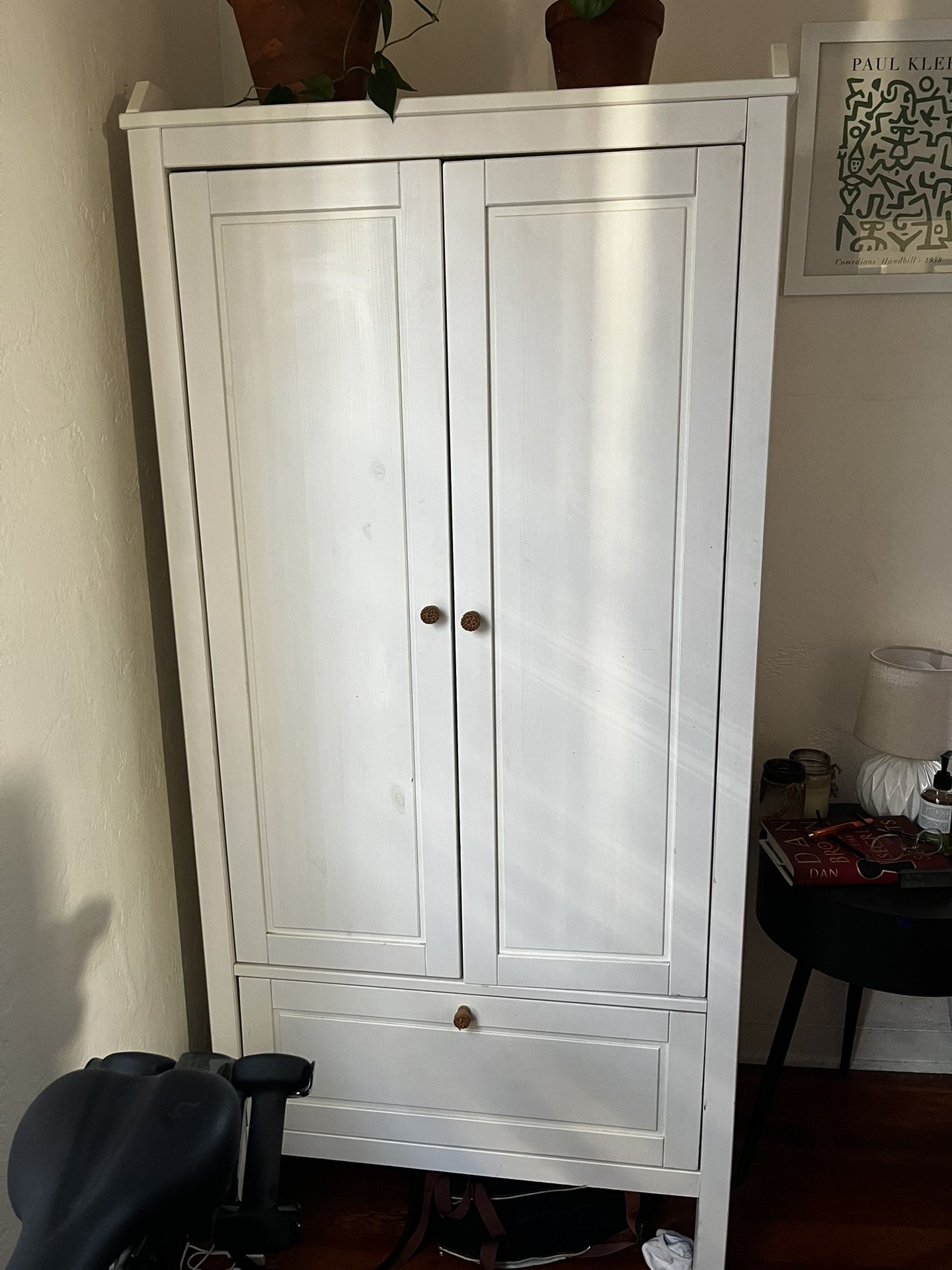 White Wardrobe With Drawer
