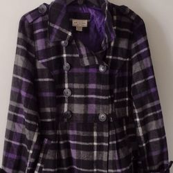 Purple and black Button Up Jacket 