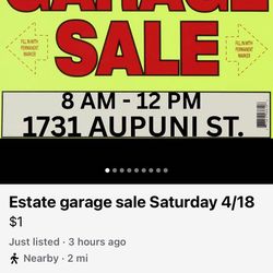 Garage sale in kalihi near Helena’s hawn food
