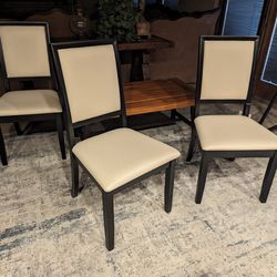 4 BRAND NEW BLACK/CREAM DINING CHAIRS WITH COVERS