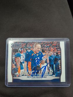 Peyton Manning Signed Score Football Card